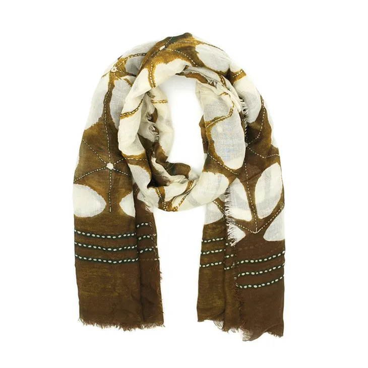 Λουλούδι τυπωμένο κασκόλ S017