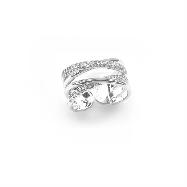 Ασημένια πηνία βουρτσισμένα δαχτυλίδια